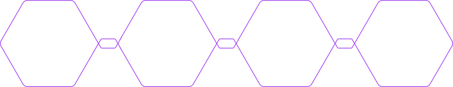 Purple four connected hexagons outline.